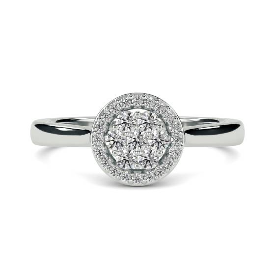 0.25ct Elegant Round Diamond Cluster Ring