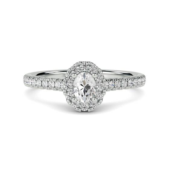 Round and Oval Diamond Cluster Ring