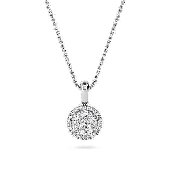 Round Diamond Cluster Pendant