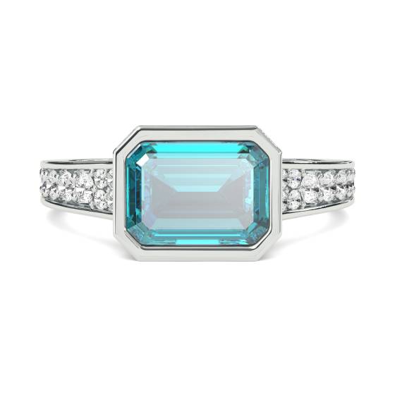 2.30ct Aquamarine Bezel Set Ring