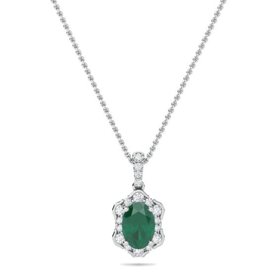 1.45ct Emerald Vintage Pendant and Chain