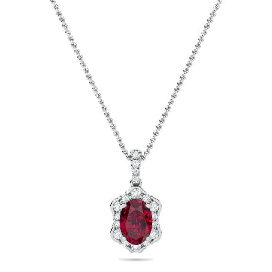 1.45ctruby Vintage Pendant and Chain