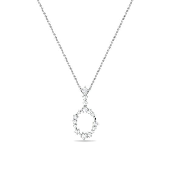 Effervescent Oval Silhouette Pendant and Chain