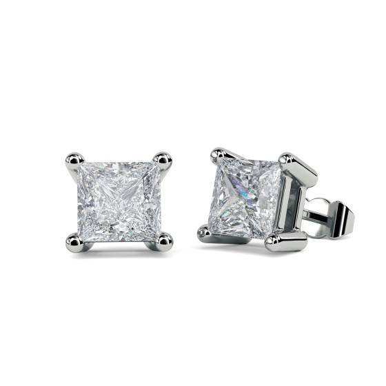 1.02ct VS/E-F Princess Stud Earrings