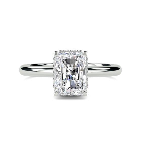 Radiant Diamond Low Set Hidden Halo Ring