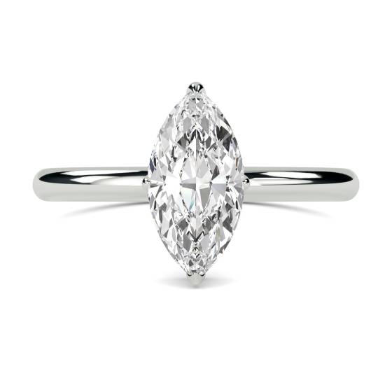 Marquise Diamond High Set Hidden Halo Ring