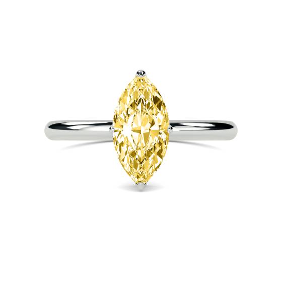 Marquise Yellow Diamond Halo Ring