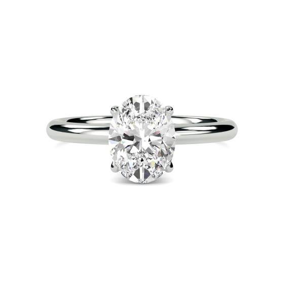 Oval Diamond Hidden Halo Ring