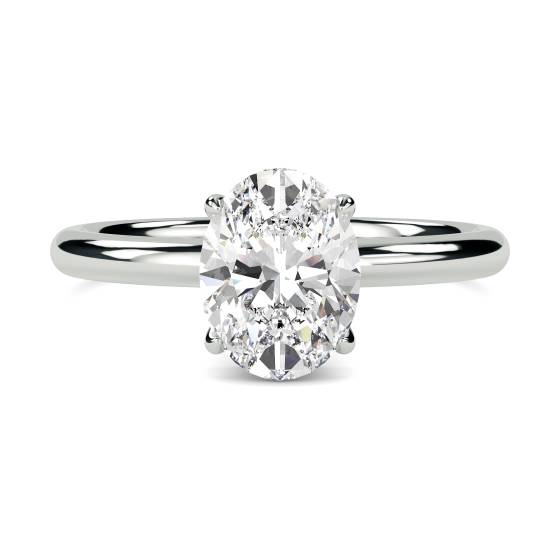Oval Diamond Hidden Halo Ring
