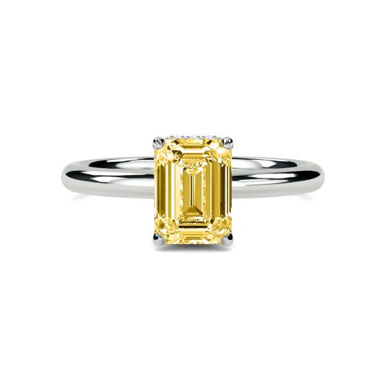 Radiant Yellow Diamond Halo Ring