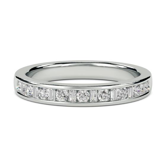3mm Petite Round & Baguette Diamond Eternity Ring