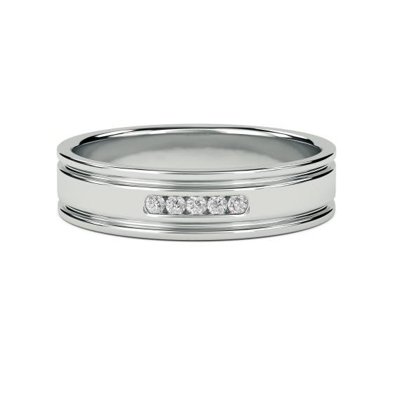 5.5mm Mens Round Diamond Ring