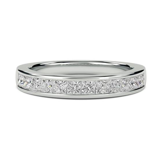3.5mm Princess Diamond Half Eternity Ring