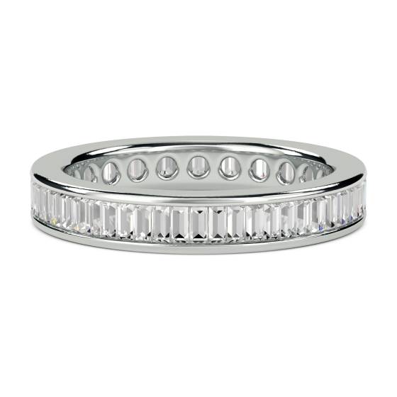 1.00ct VS/D-E Baguette Natural Diamond Eternity Ring