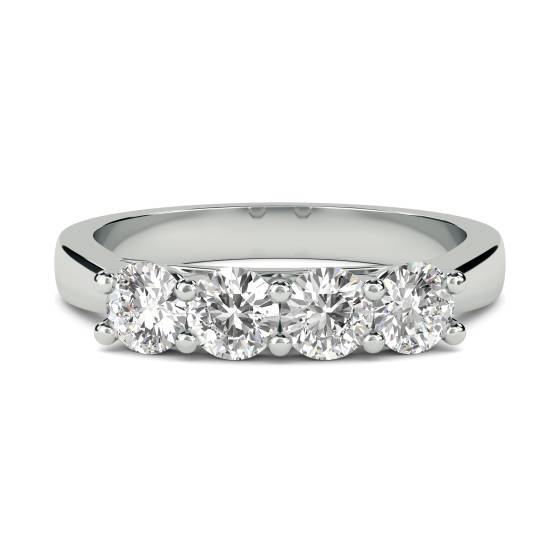 Four Stone Round Diamond Half Eternity Ring