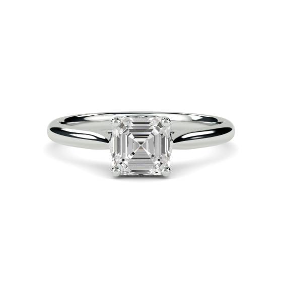 Heart Crossover Asscher Diamond Engagement Ring