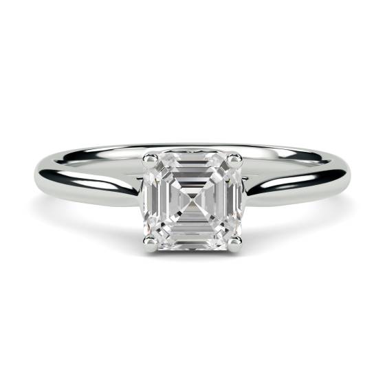 Heart Crossover Asscher Diamond Engagement Ring