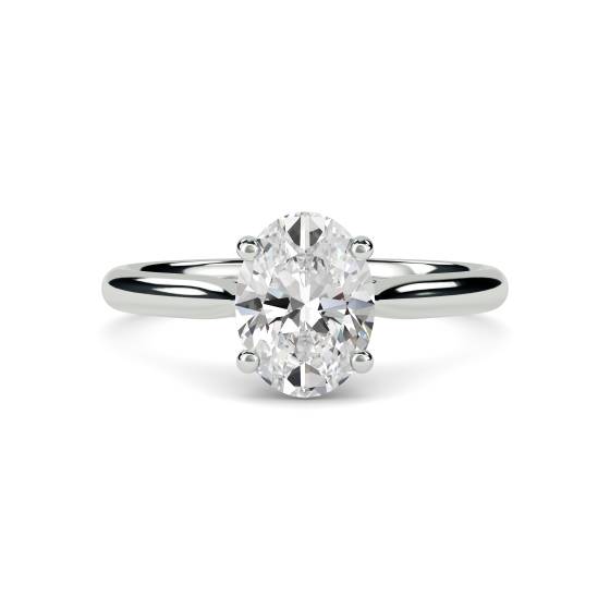 Heart Crossover Oval Diamond Engagement Ring