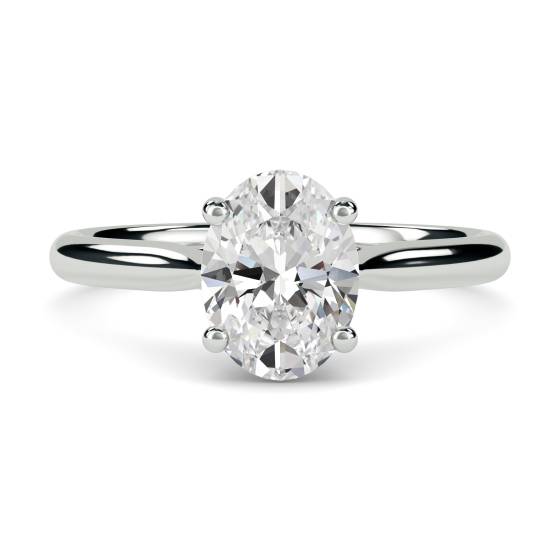 Heart Crossover Oval Diamond Engagement Ring