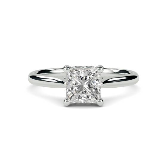 Heart Crossover Princess Diamond Engagement Ring