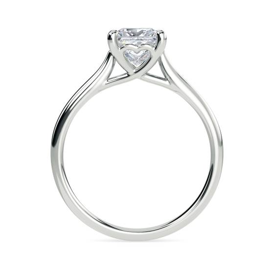Heart Crossover Princess Diamond Engagement Ring