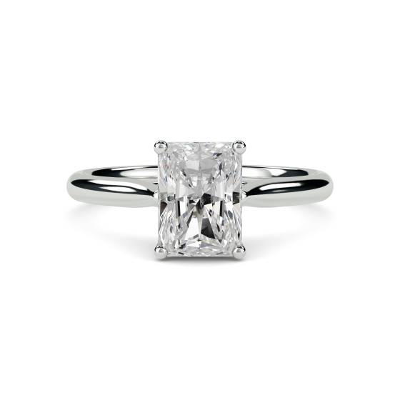 Heart Crossover Radiant Diamond Engagement Ring