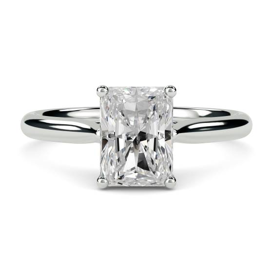 Heart Crossover Radiant Diamond Engagement Ring