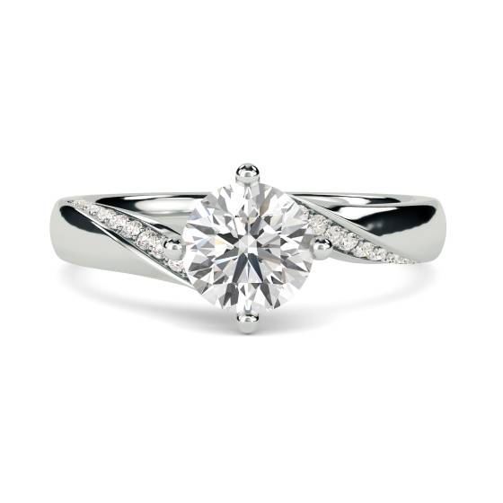 Round Shoulder Set Diamond Engagement Ring