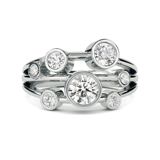 Round Diamond Bezel Set Dress Ring