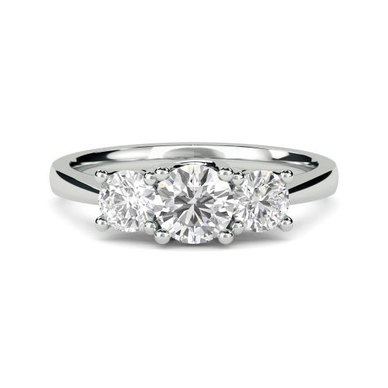 Lavish Round Diamond Trilogy Ring