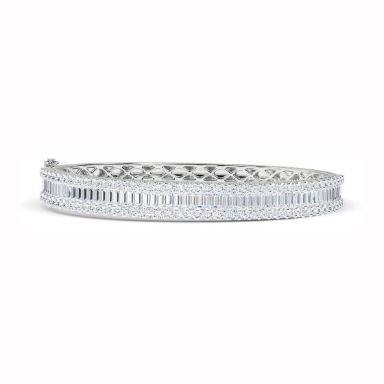 5.00ct Round and Baguette Diamond Bangle