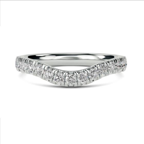 2.5mm VS/F-G Round Diamond Shaped Wedding Ring
