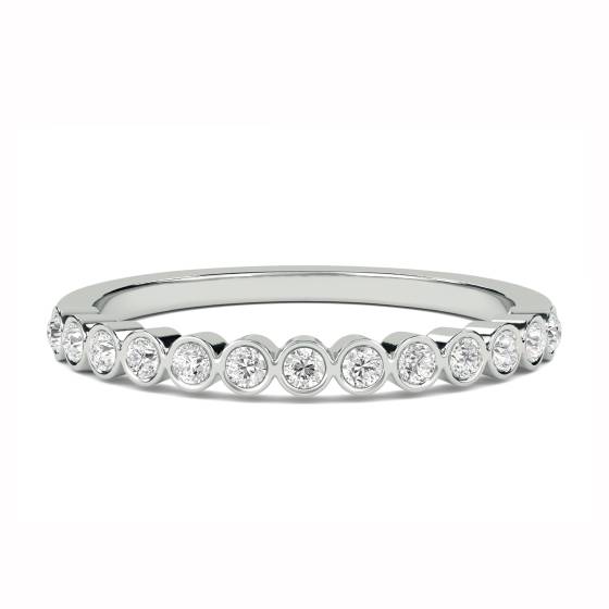 2.5mm Round Diamond Bezel Set Decorative Wedding Band