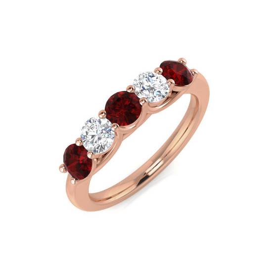 1.10ct Red Ruby and Diamond Eternity Ring