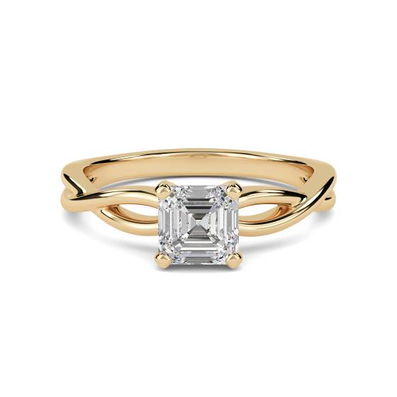 Infinity Love Swirl Asscher Diamond Engagement Ring