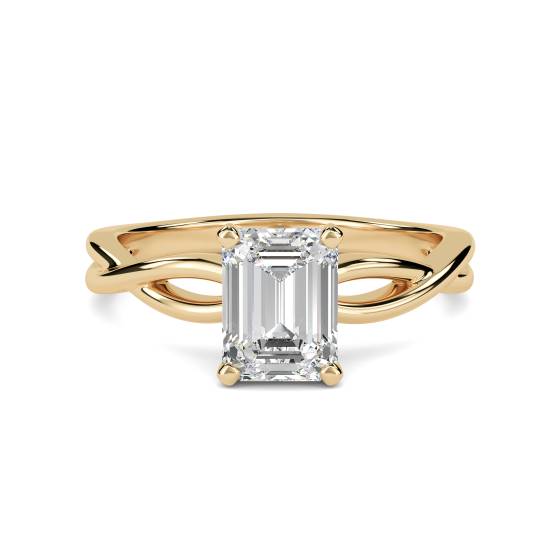 Infinity Love Swirl Emerald Diamond Engagement Ring