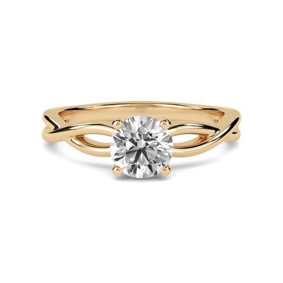 Infinity Love Swirl Round Diamond Engagement Ring