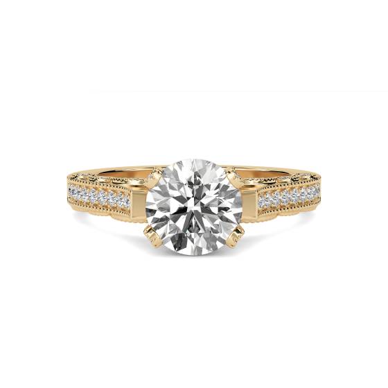 Unique Round Diamond Vintage Ring