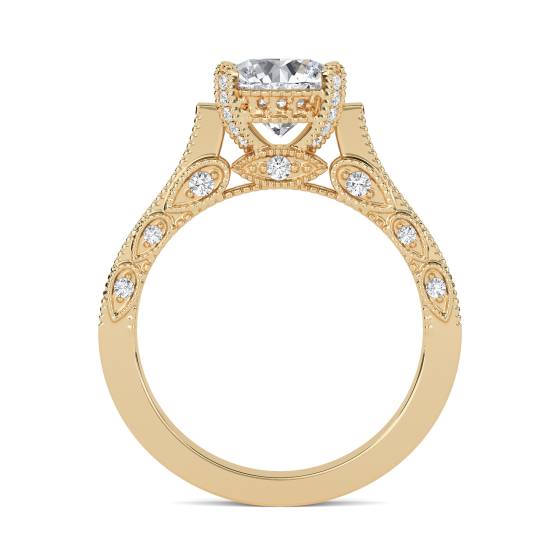 Unique Round Diamond Vintage Ring