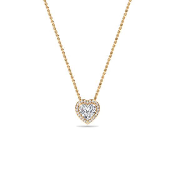Heart Shaped Diamond Halo Pendant