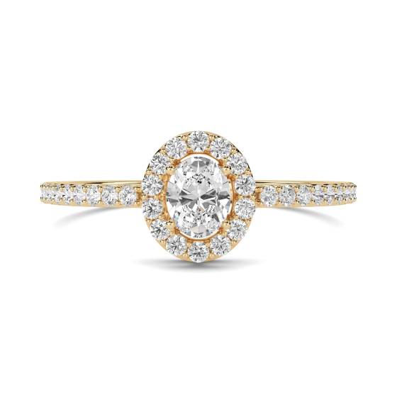 Oval Shoulder Set Ring With Matching Band