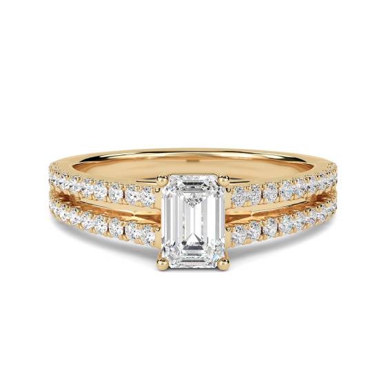 0.75ct SI1/E Natural Diamond Shoulder Set Engagement Ring