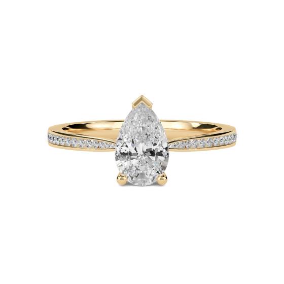 Pear Diamond Shoulder Set Ring