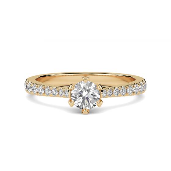 Round Diamond Shoulder Set Engagement Ring