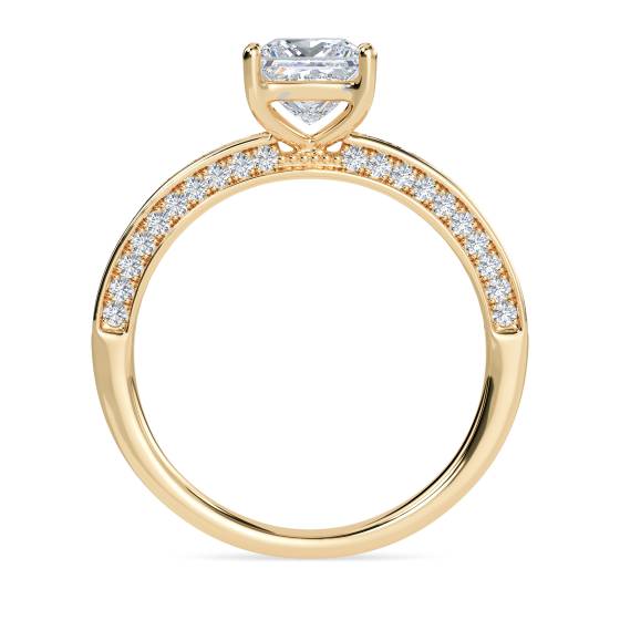 Unique Princess & Round Diamond Engagement Ring