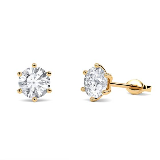 Traditional Round Diamond Stud Earrings