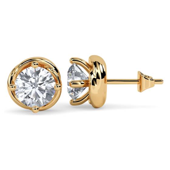 0.10 SI/G-H Love Knot Round Diamond Stud Earrings