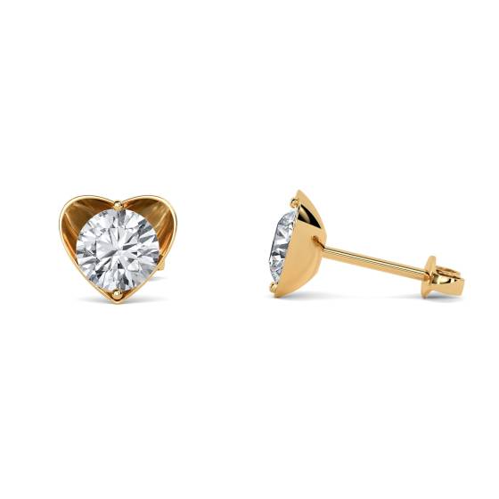 0.15 SI/G-H Round Diamond Heart Shaped Earrings
