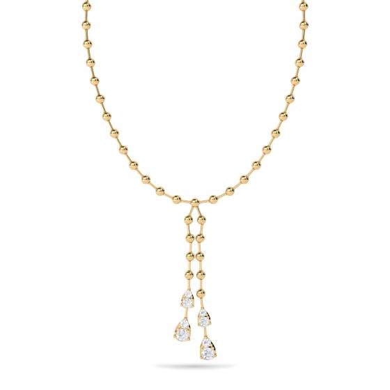 1.55ct Elegant Round Diamond Two Drop Necklace