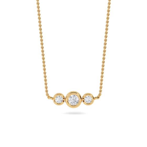 Three Stone Diamond Necklace